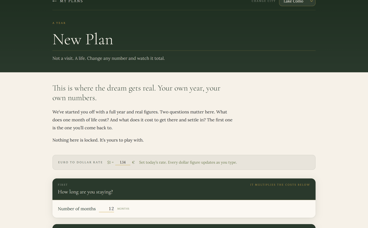A full-year cost plan for Italy